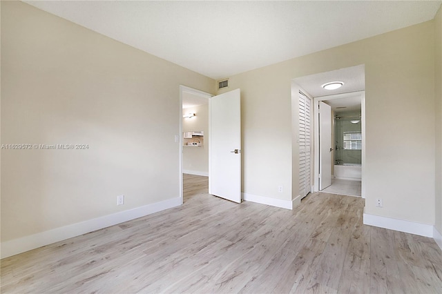 interior space with light hardwood / wood-style flooring