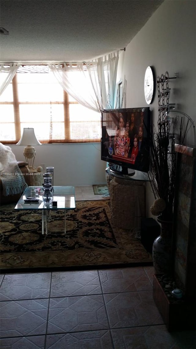 view of tiled living room