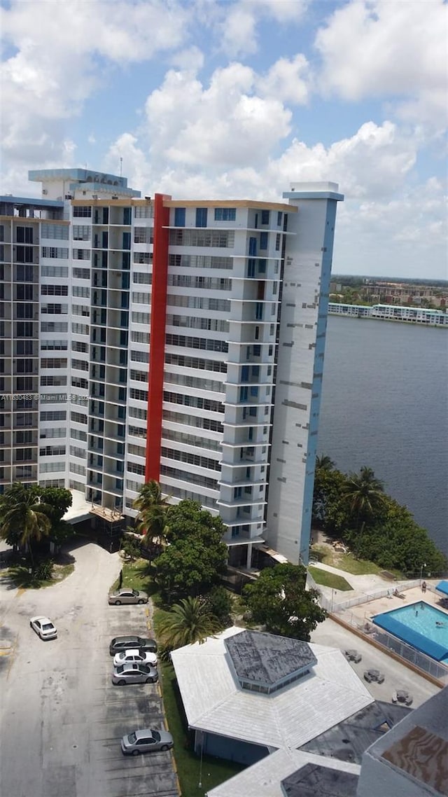 view of property with a water view