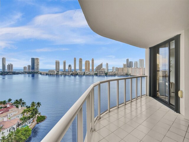 balcony with a water view