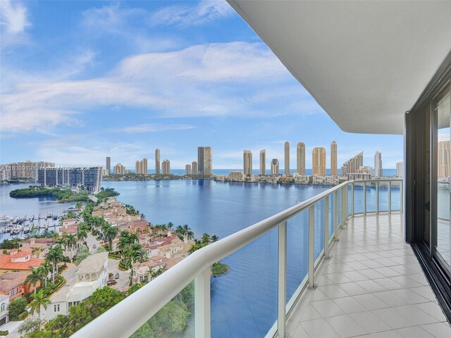 balcony with a water view