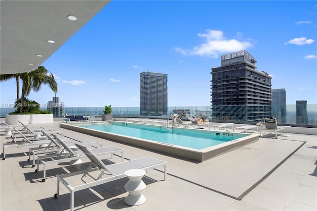 view of pool with a patio area