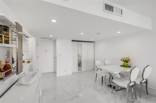 dining room with light tile patterned floors