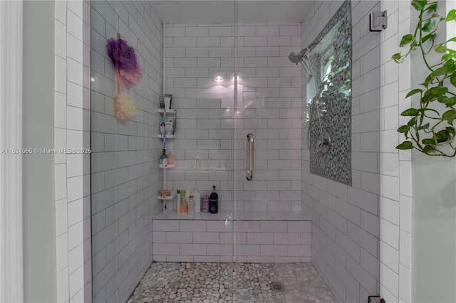 bathroom featuring a stall shower