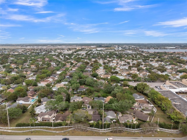 aerial view with a residential view