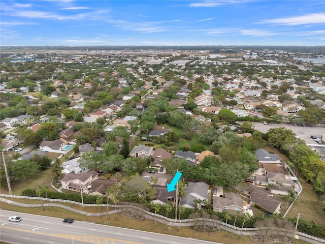 drone / aerial view with a residential view