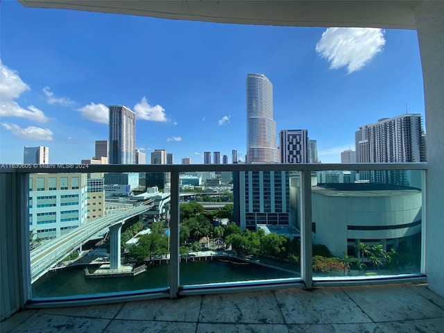 balcony with a view of city