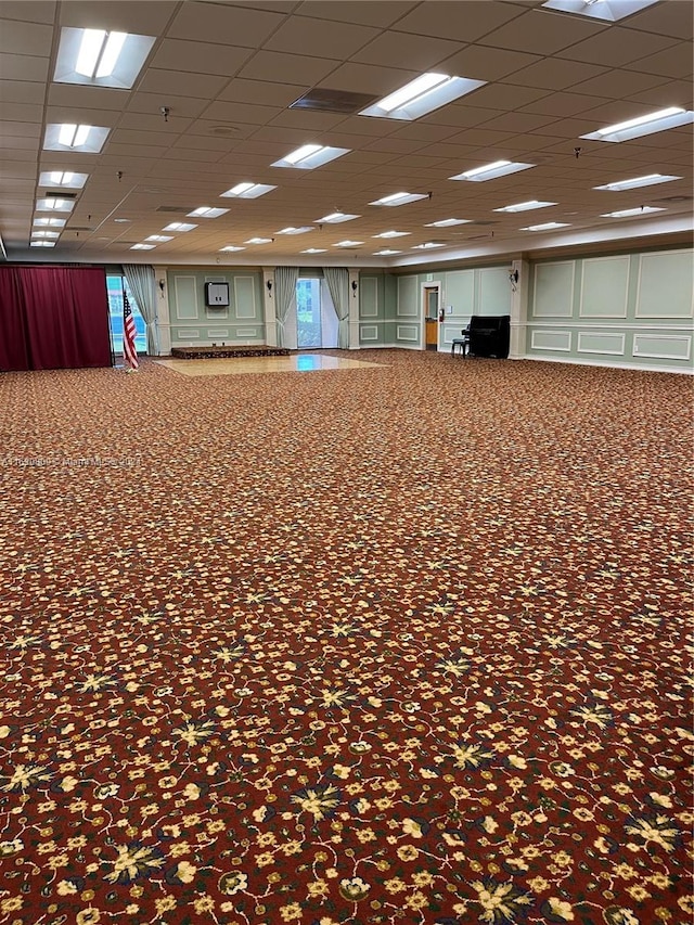 interior space featuring a paneled ceiling