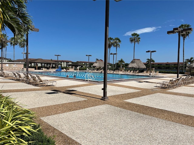 view of pool with a patio area