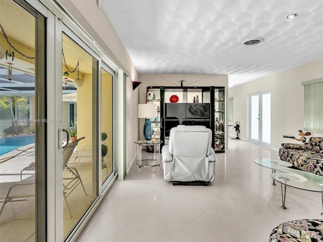 living room featuring french doors