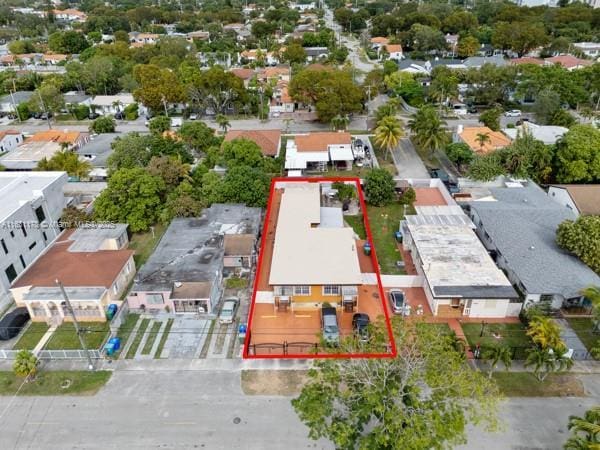 2901 SW 21st St, Miami, FL 33145 - aerial view of residential area featuring property parcel outlined