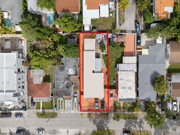 2901 SW 21st St, Miami, FL 33145 - aerial perspective of suburban area featuring property boundaries highlighted