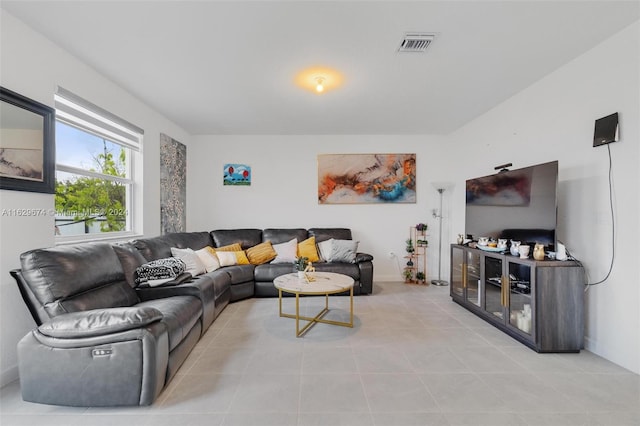 view of tiled living room