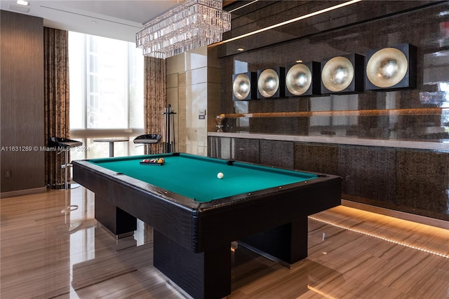 rec room with billiards