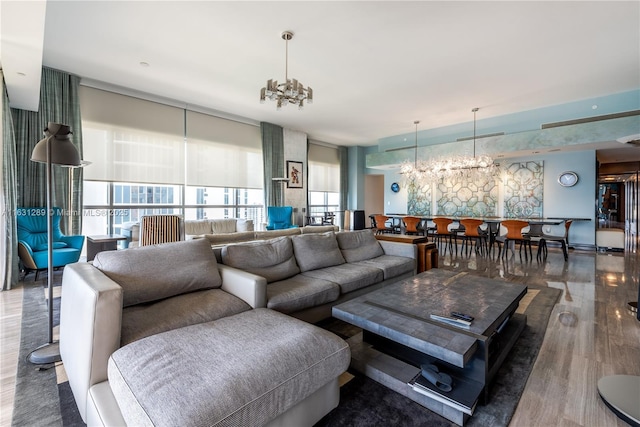 17749 Collins Ave Unit 1802, Sunny Isles Beach, FL 33160 - living room with a chandelier and wood finished floors