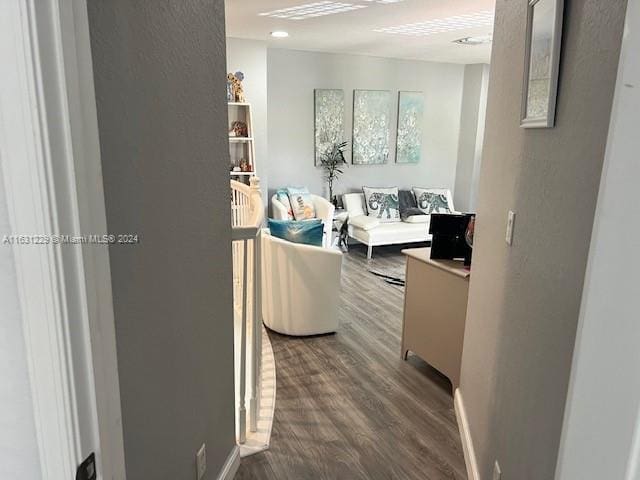 hallway featuring hardwood / wood-style flooring