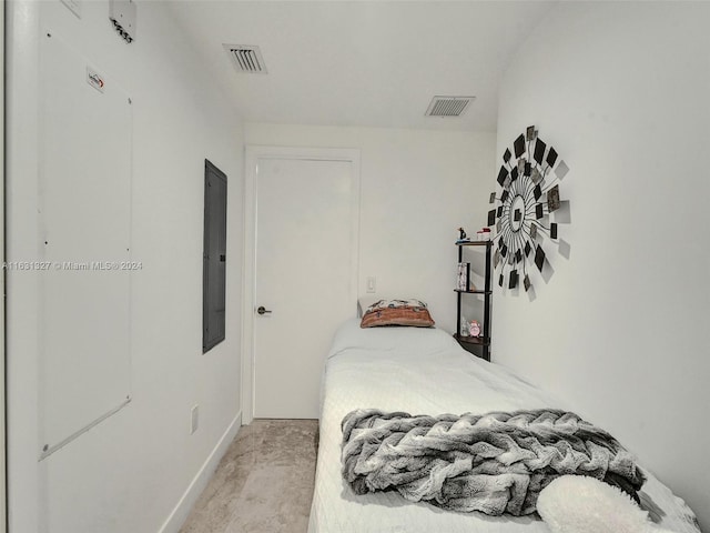 bedroom with electric panel