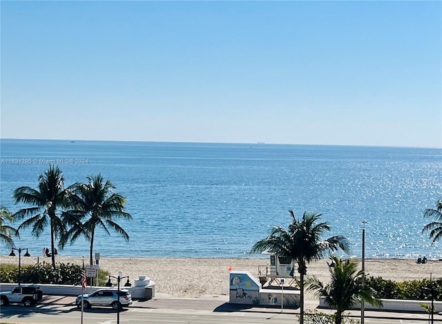 water view with a view of the beach