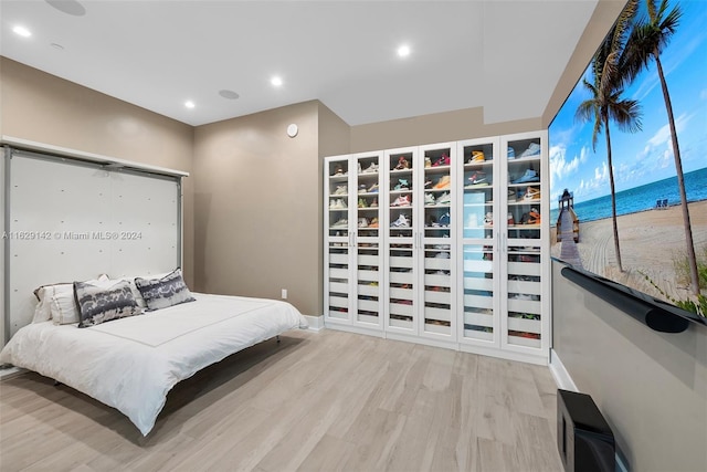 bedroom featuring light hardwood / wood-style flooring