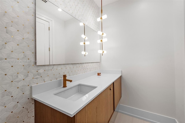 bathroom featuring vanity and tile patterned floors