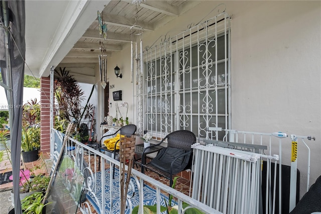 balcony with covered porch