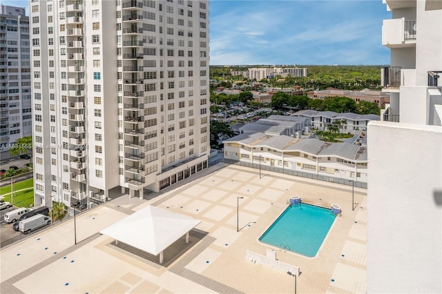 view of pool with a patio area