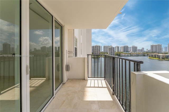 balcony with a water view