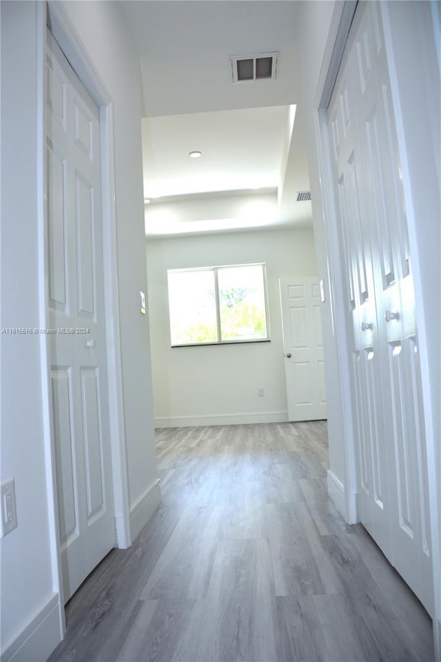 hall featuring hardwood / wood-style flooring