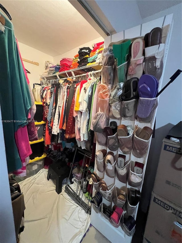 view of walk in closet