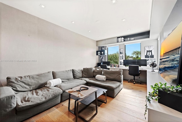 living room featuring light hardwood / wood-style floors