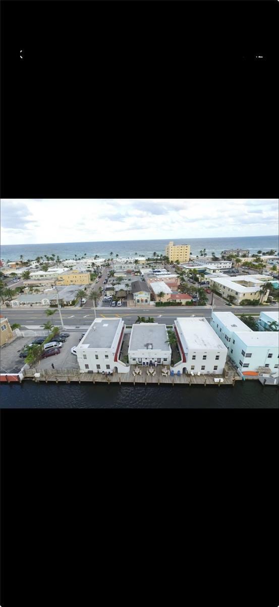 view of storm shelter featuring a water view