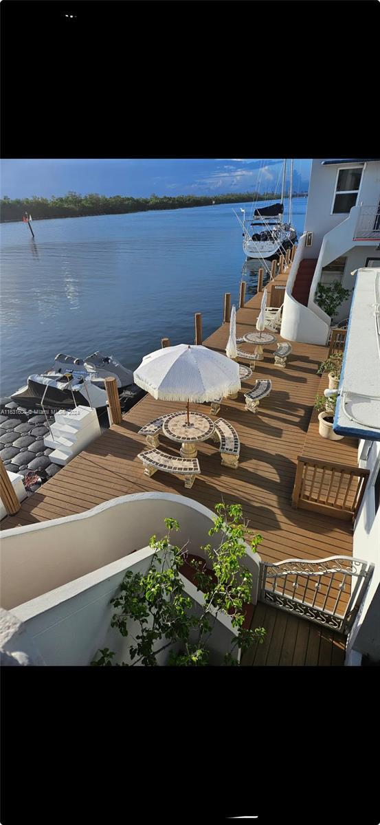 balcony with a water view