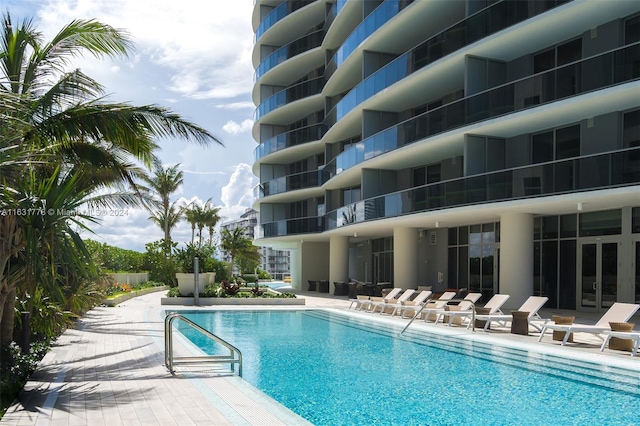 view of pool with a patio