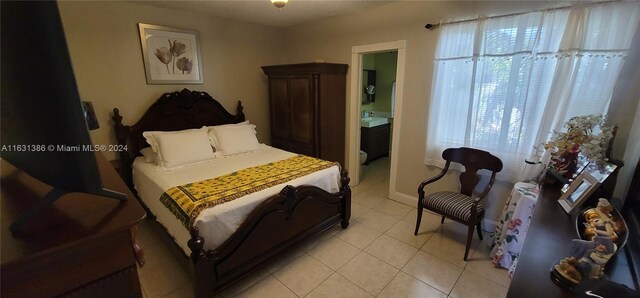 tiled bedroom with radiator