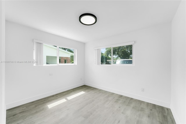 empty room featuring light wood-type flooring