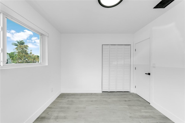 empty room featuring light wood-type flooring