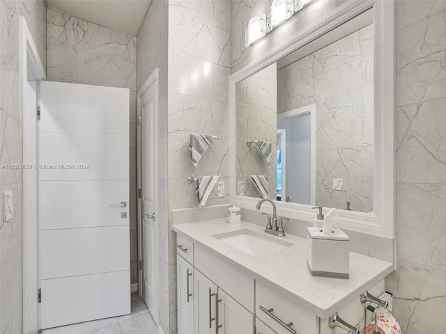 4414 Ficus St, Hollywood, FL 33021 - bathroom with tile walls and vanity