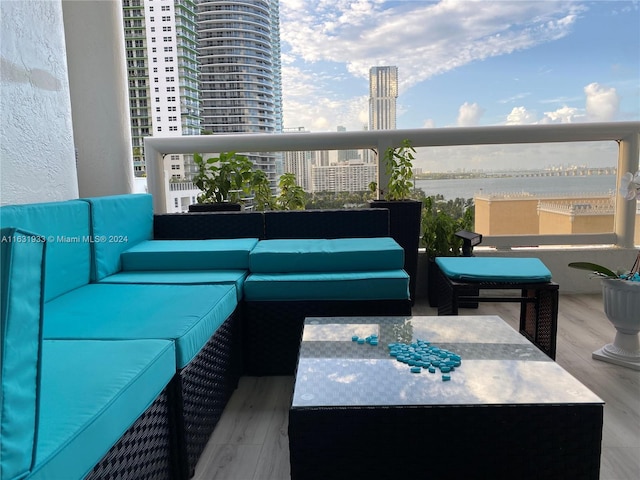 balcony with an outdoor hangout area