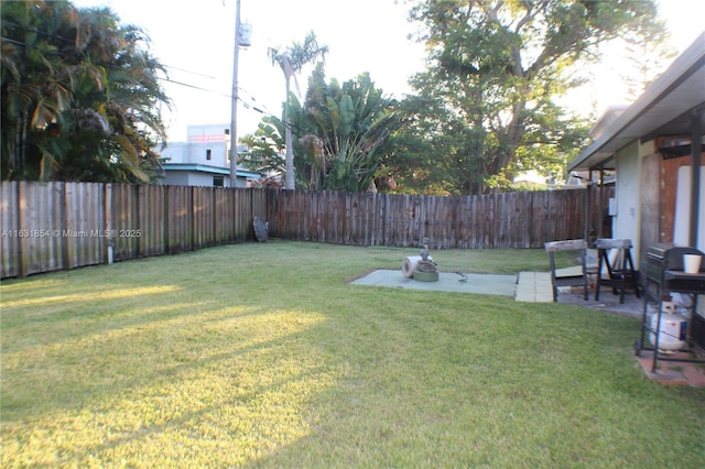 view of yard featuring a patio area