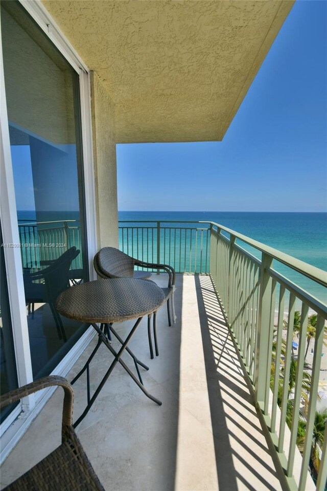 balcony with a water view