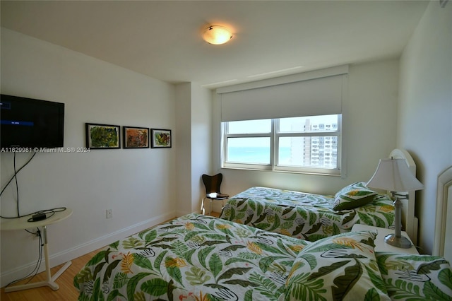 bedroom featuring wood-type flooring