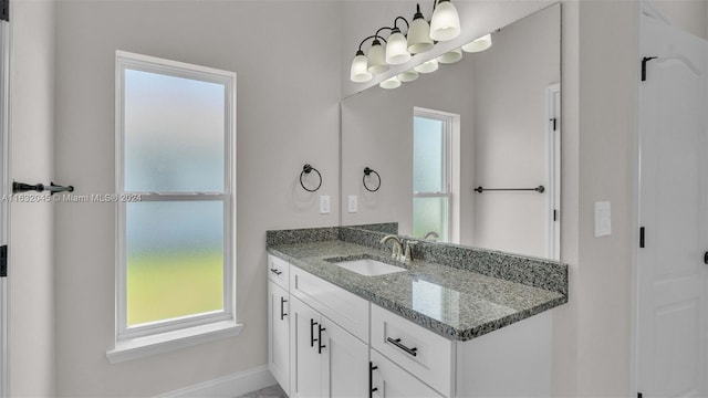 bathroom with vanity and plenty of natural light