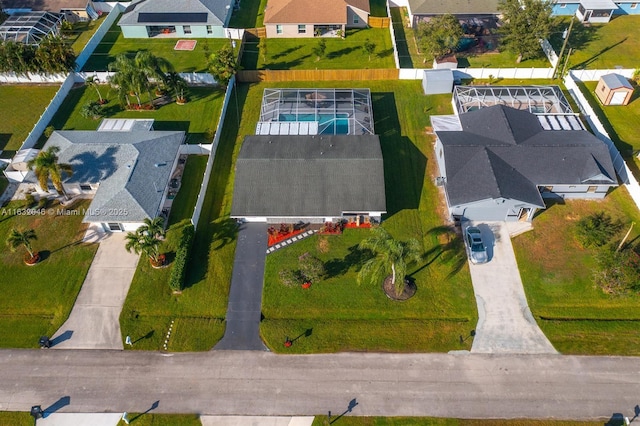 aerial view with a residential view