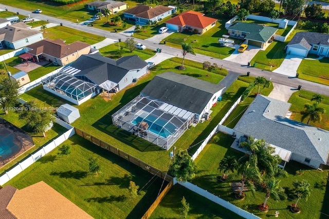 drone / aerial view with a residential view