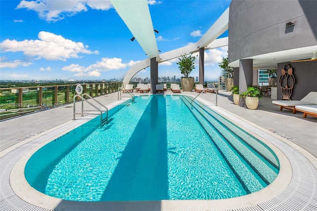 view of pool with a patio