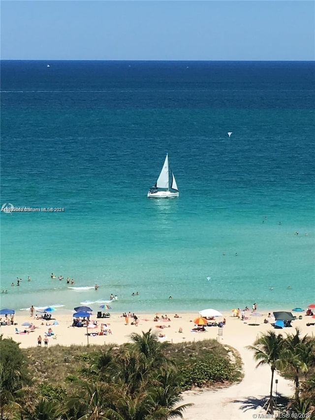 water view featuring a view of the beach