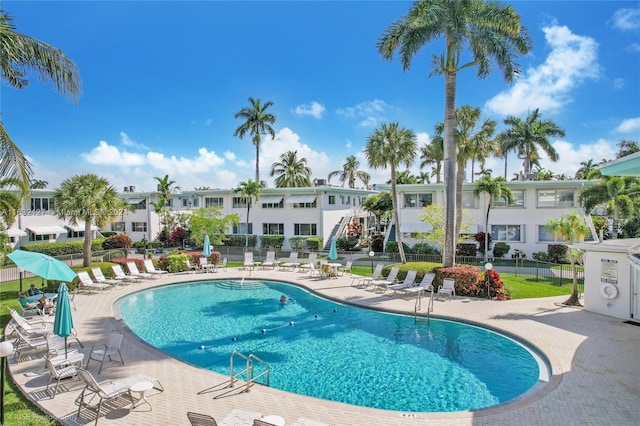 view of pool with a patio area