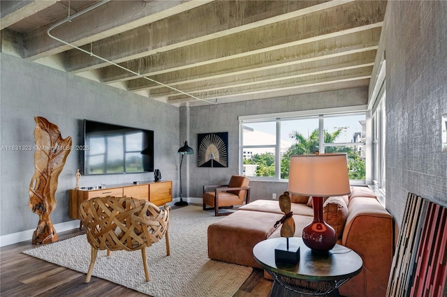 living room featuring wood-type flooring