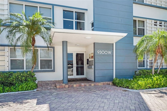 entrance to property with french doors