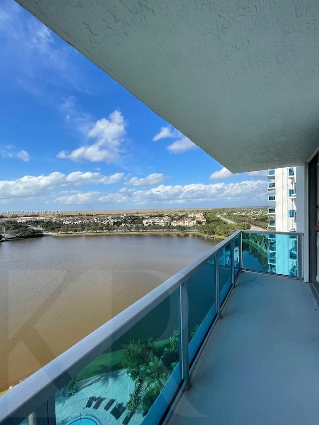 balcony with a water view